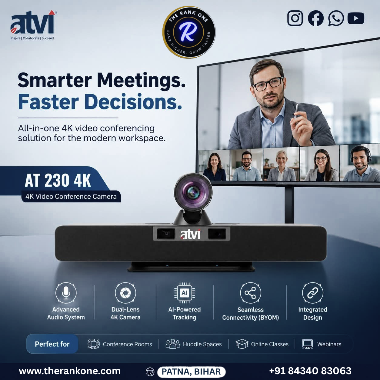 ATVI AT230 4K Video Conference Camera (WEB CAMERA)
